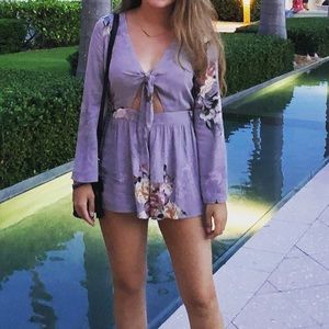 Purple floral romper !
